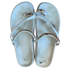 White Madden Girl Metallic Ring Strap Women's Sandals